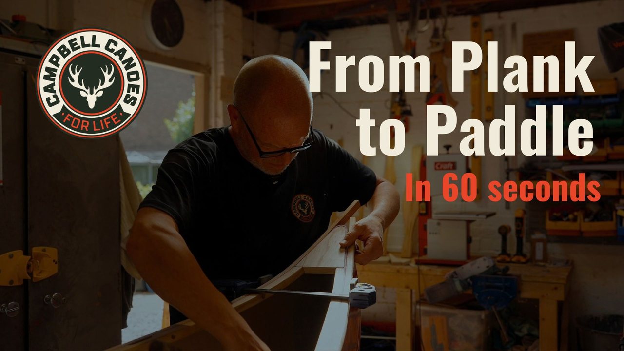 From Plank to Paddle in 60 seconds — a Campbell Canoe being made